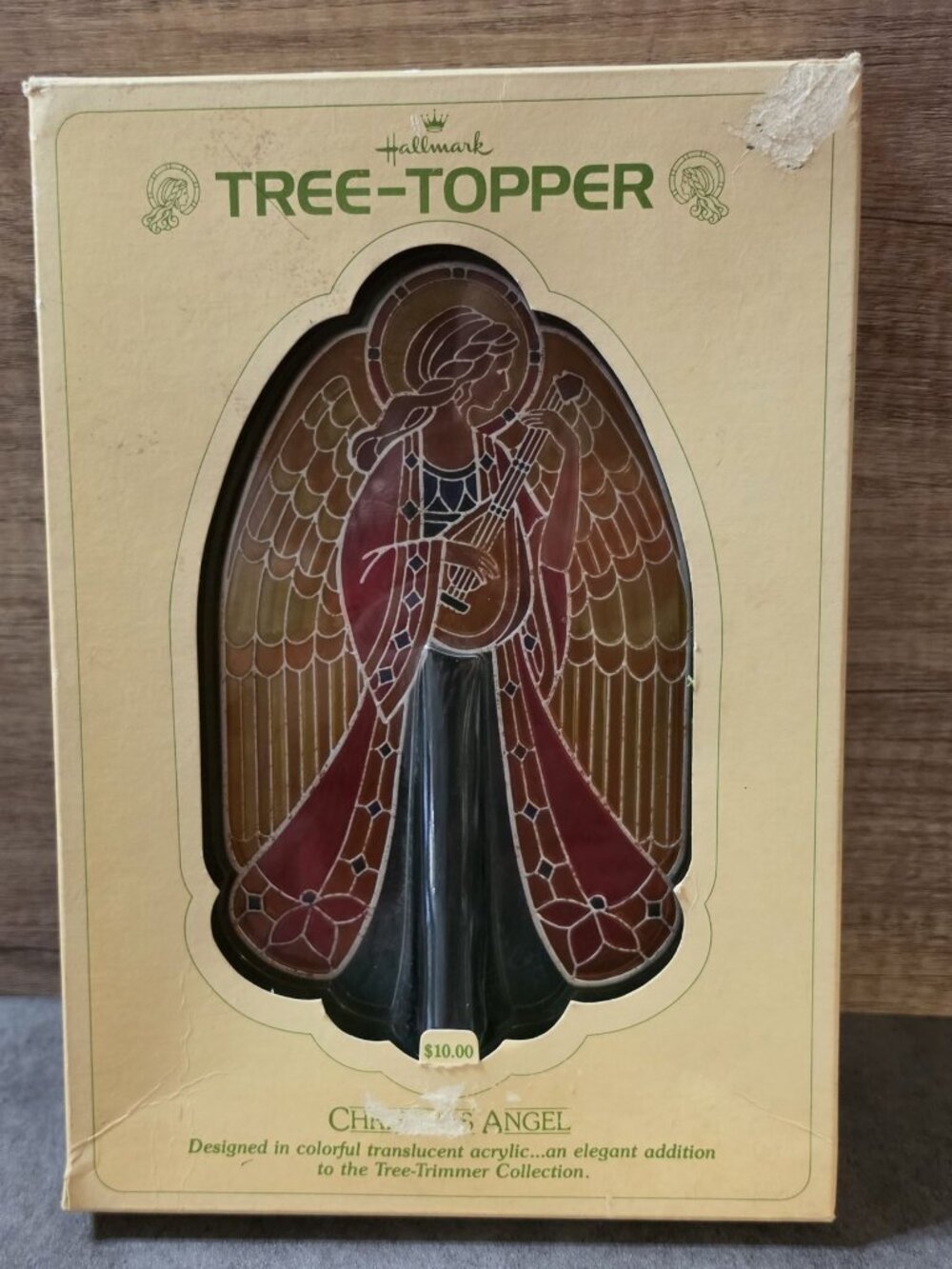 Hallmark Tree-Trimmer Collection 1979 Angel Tree Topper Translucent Acrylic 8"